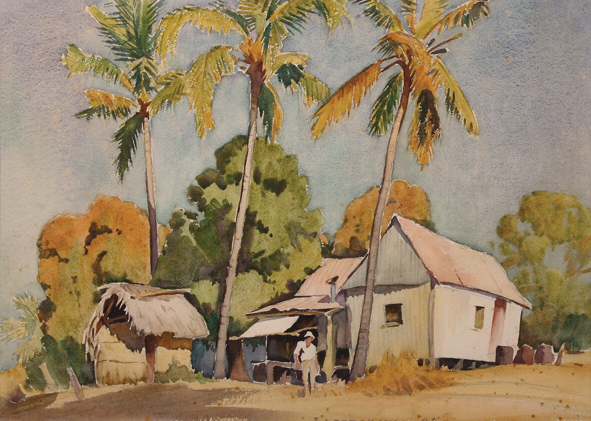 The Three Palms Mitchell River By John Eldershaw Painting