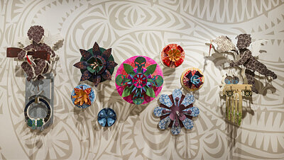 <i>Brian Robinson: Pacific Crosscurrents</i> installation, Cairns Art Gallery 2018, Photography: Michael Marzik